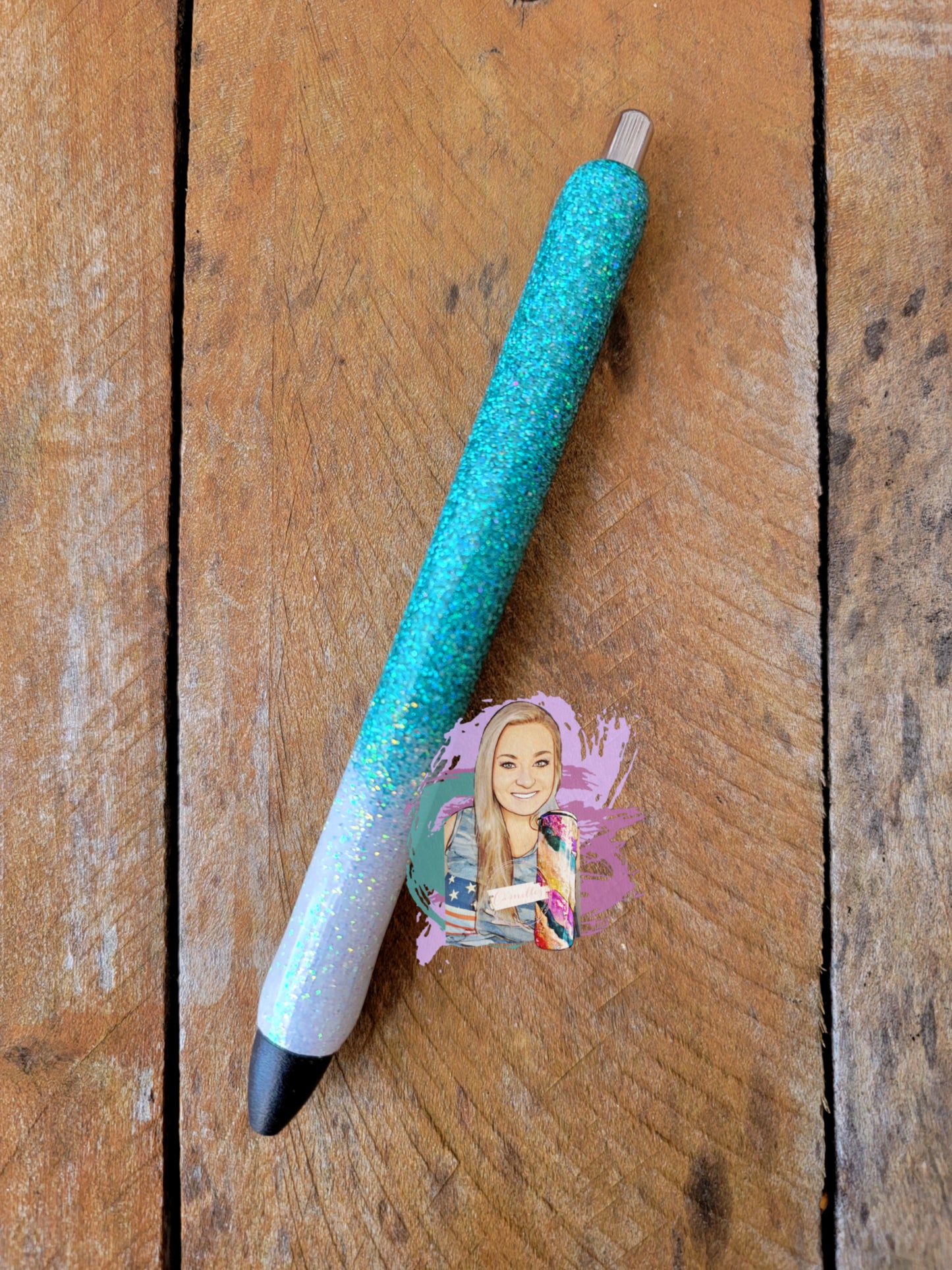 Teal & White Ombre