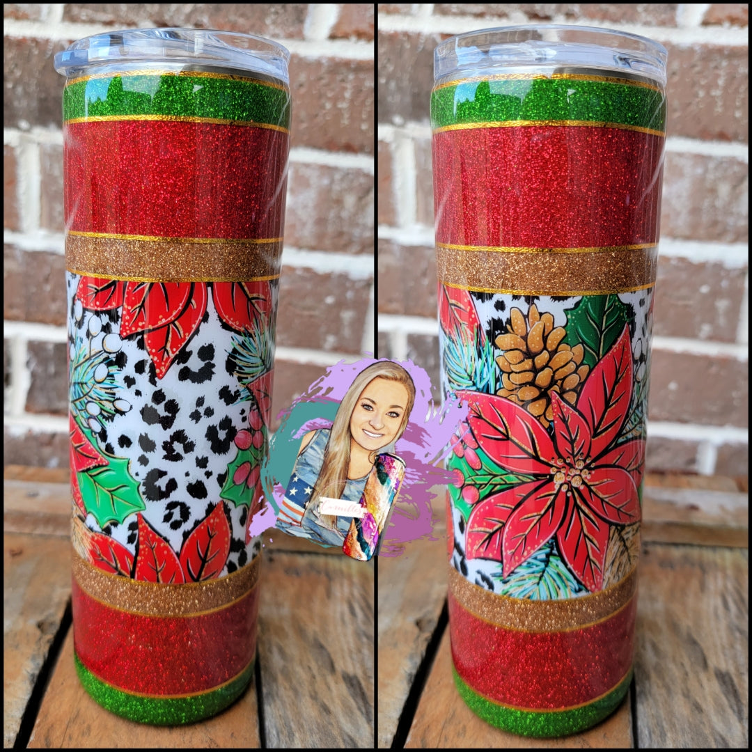 Poinsettia Christmas Tumbler
