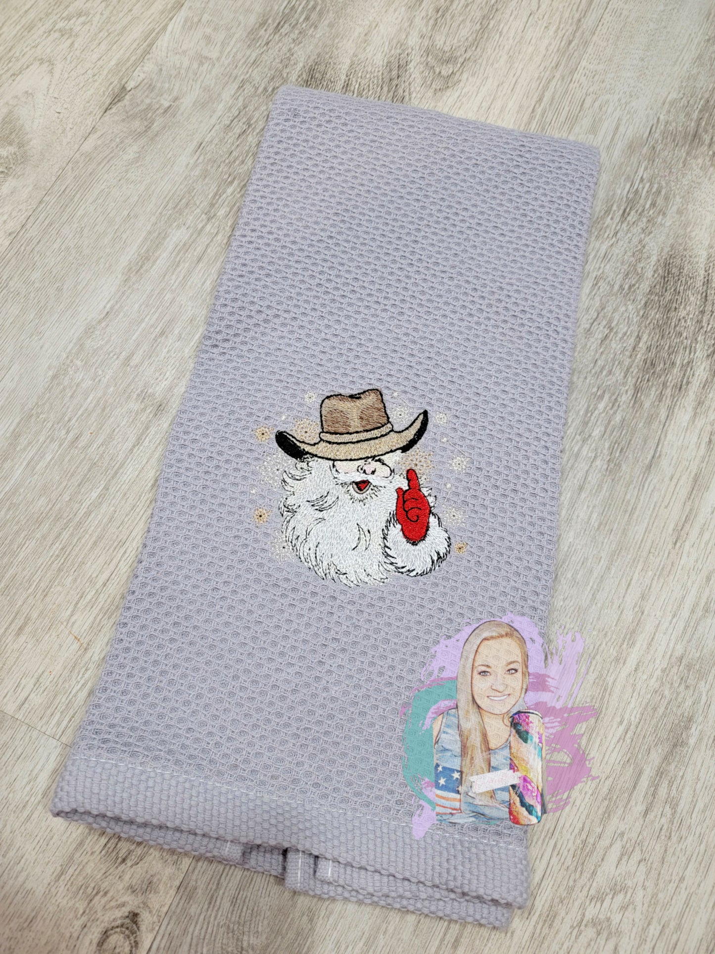 Cowboy Santa kitchen Towel