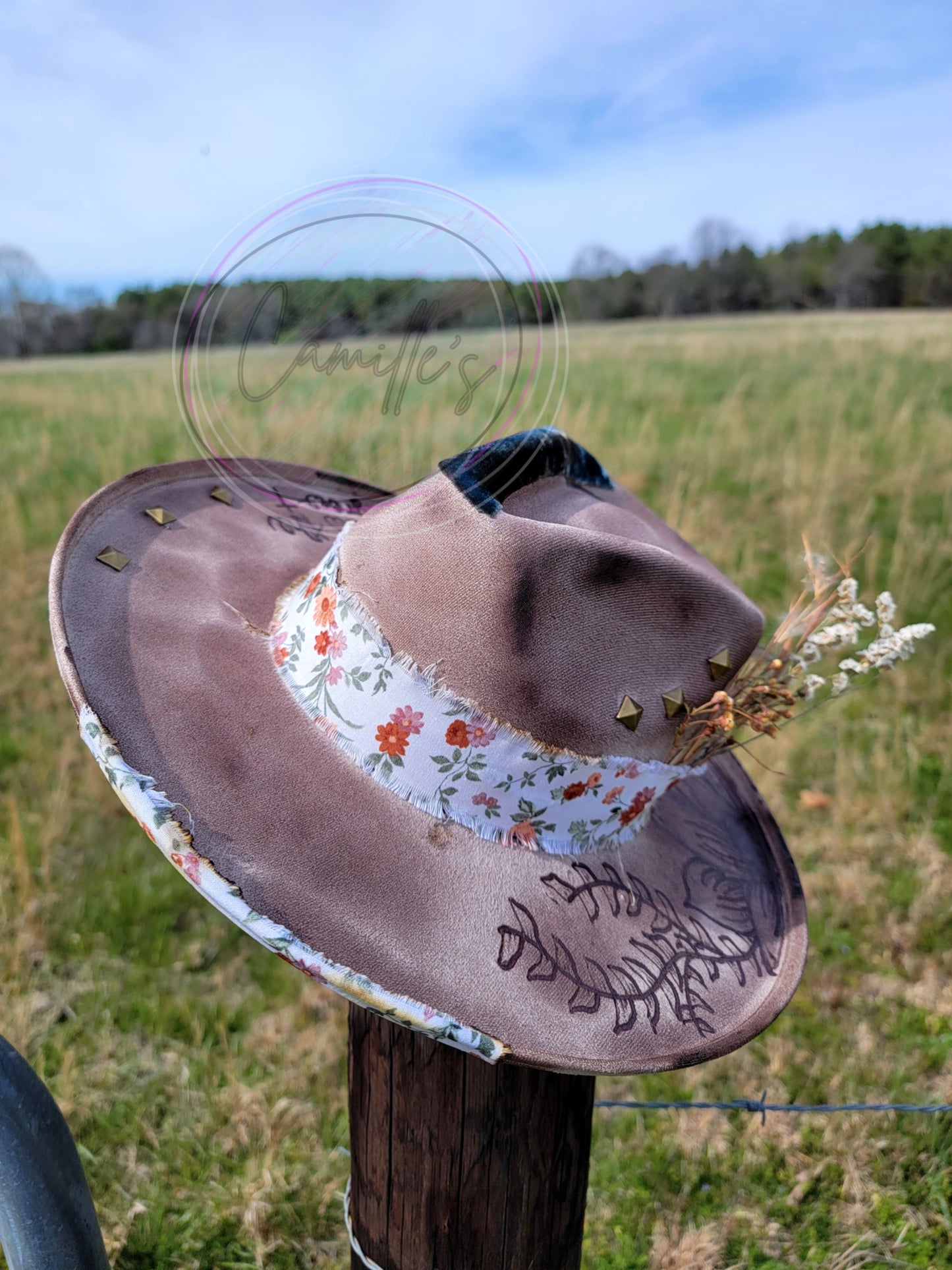 Wildflower Rolled up Rancher Hat