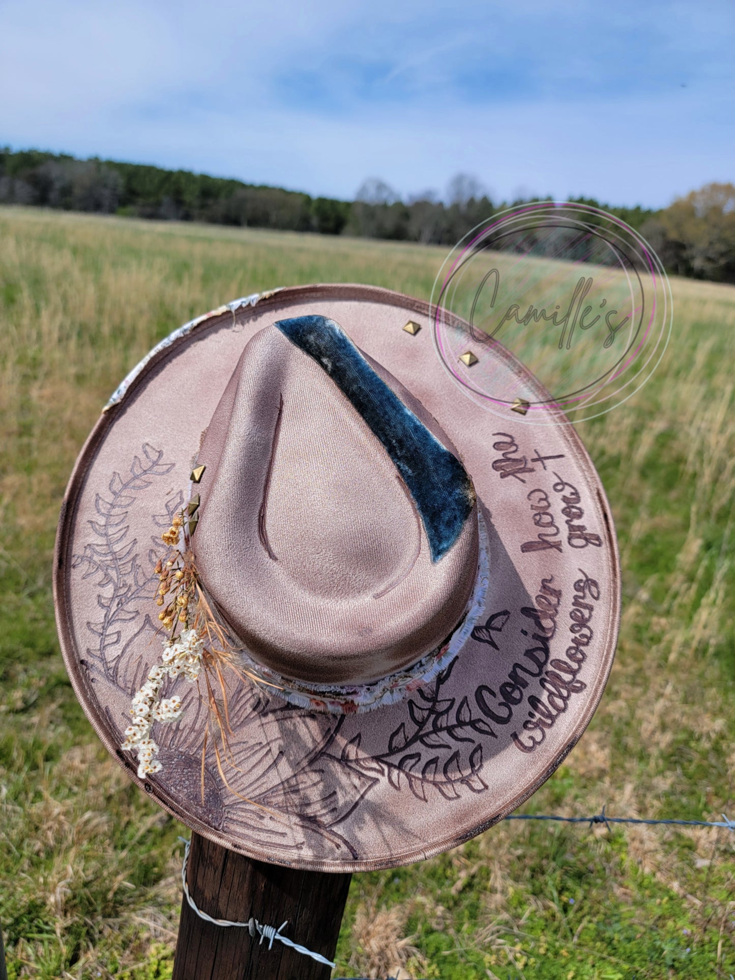 Wildflower Rolled up Rancher Hat