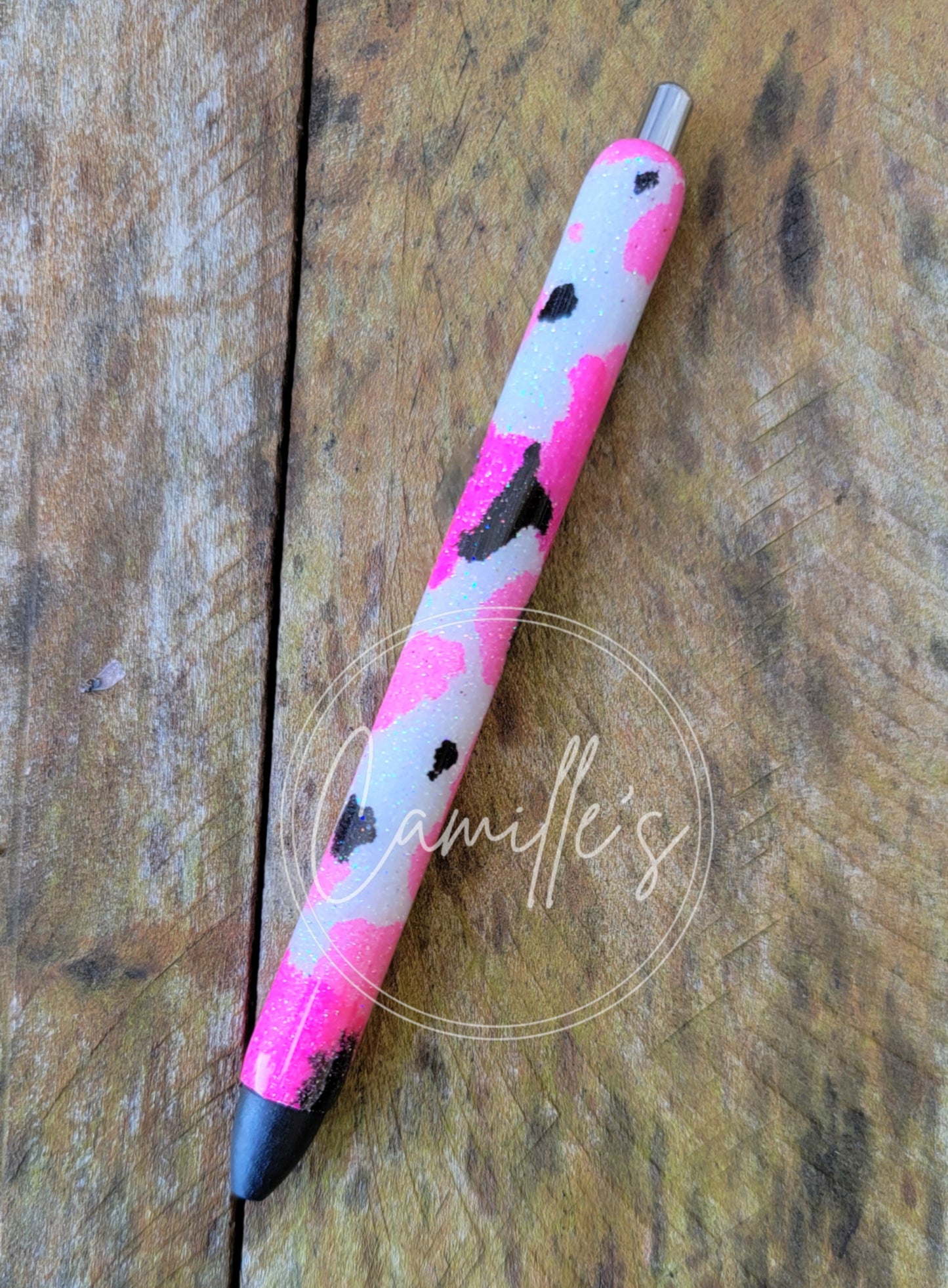 Strawberry Cow/ Pink Camo Glitter Pen